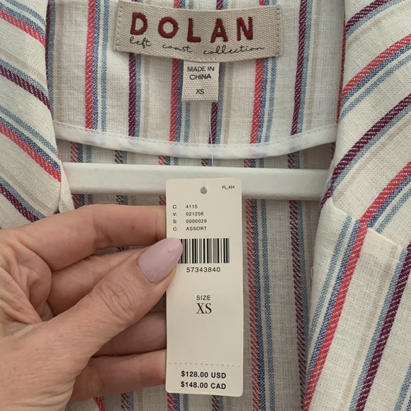 NWT Striped linen white blazer Anthropology. - Picture 2 of 5